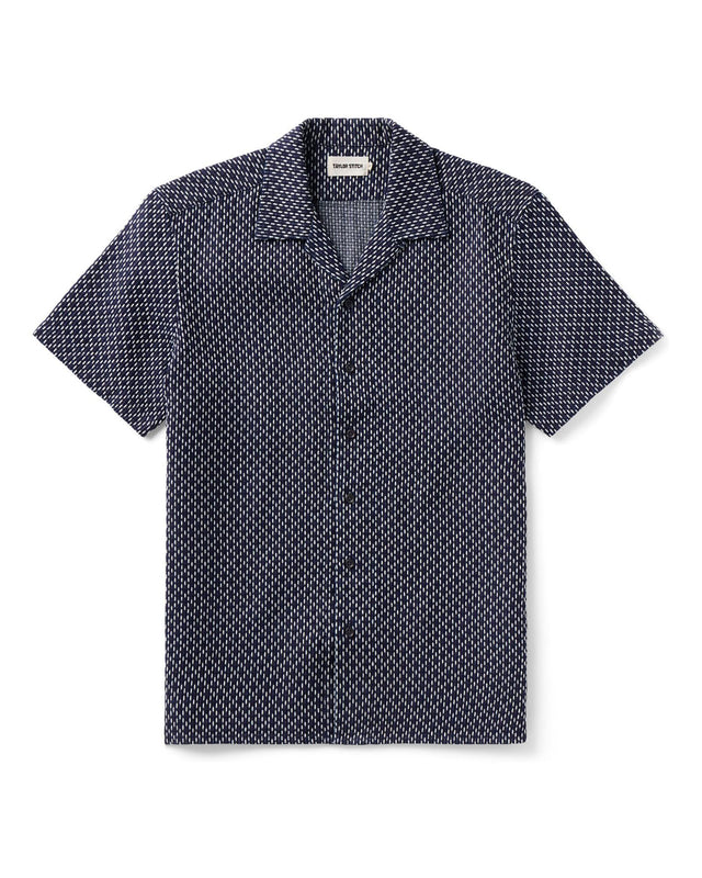 The Davis Shirt in Indigo Raindrop Sashiko