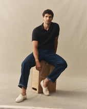 The Valencia Sweater Polo In Coal Stripe