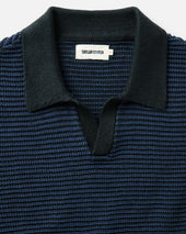The Valencia Sweater Polo In Coal Stripe