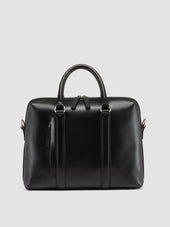 QUENTIN 019 - Black Leather Briefcase