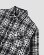 Quilted Plaid Overshirt (Blue)
