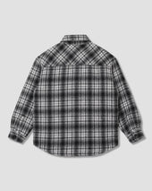 Quilted Plaid Overshirt (Blue)