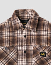 Quilted Plaid Overshirt (Brown)