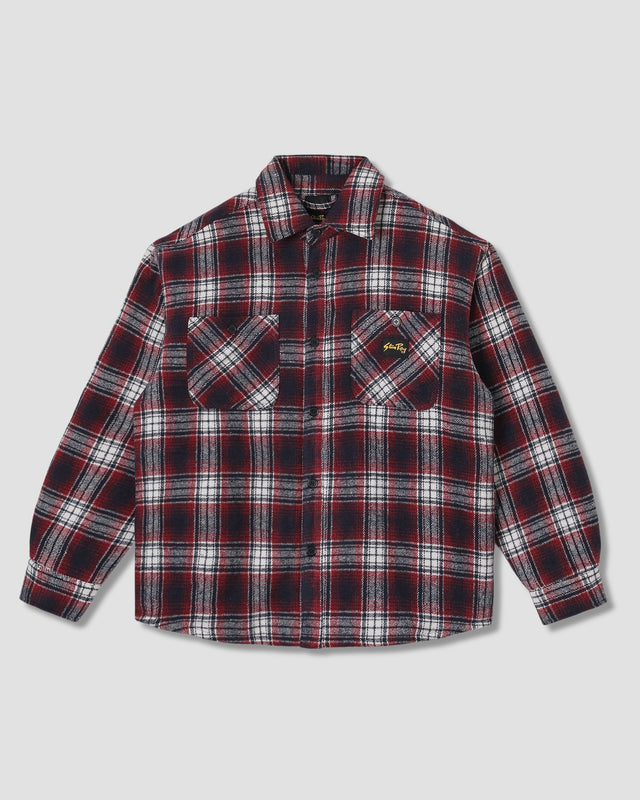 Quilted Plaid Overshirt (Red)