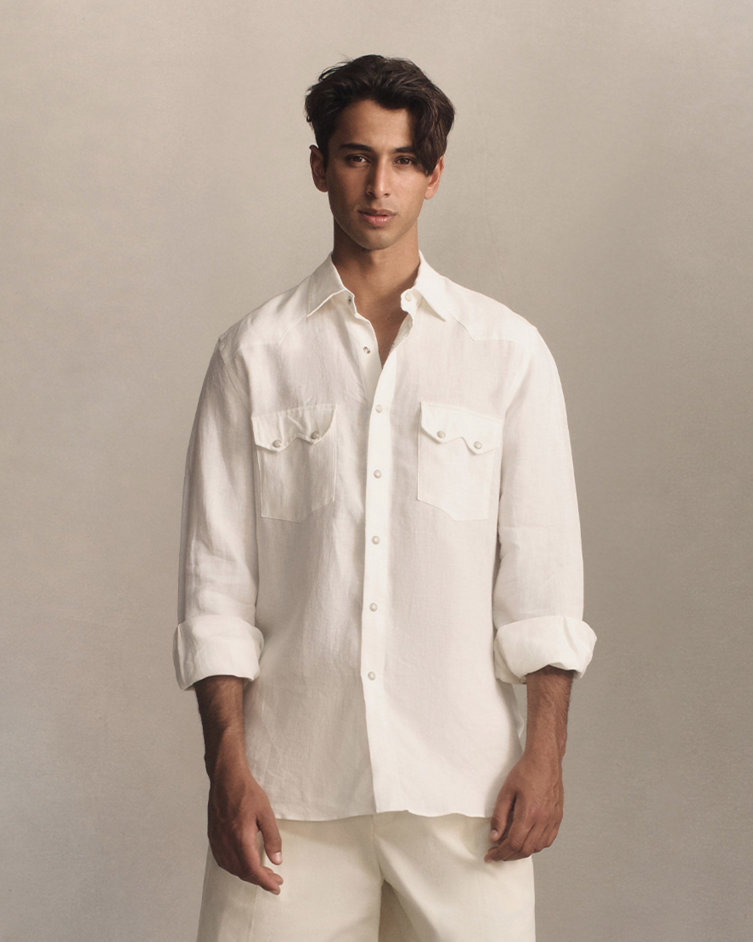 Western Shirt Linen Canvas