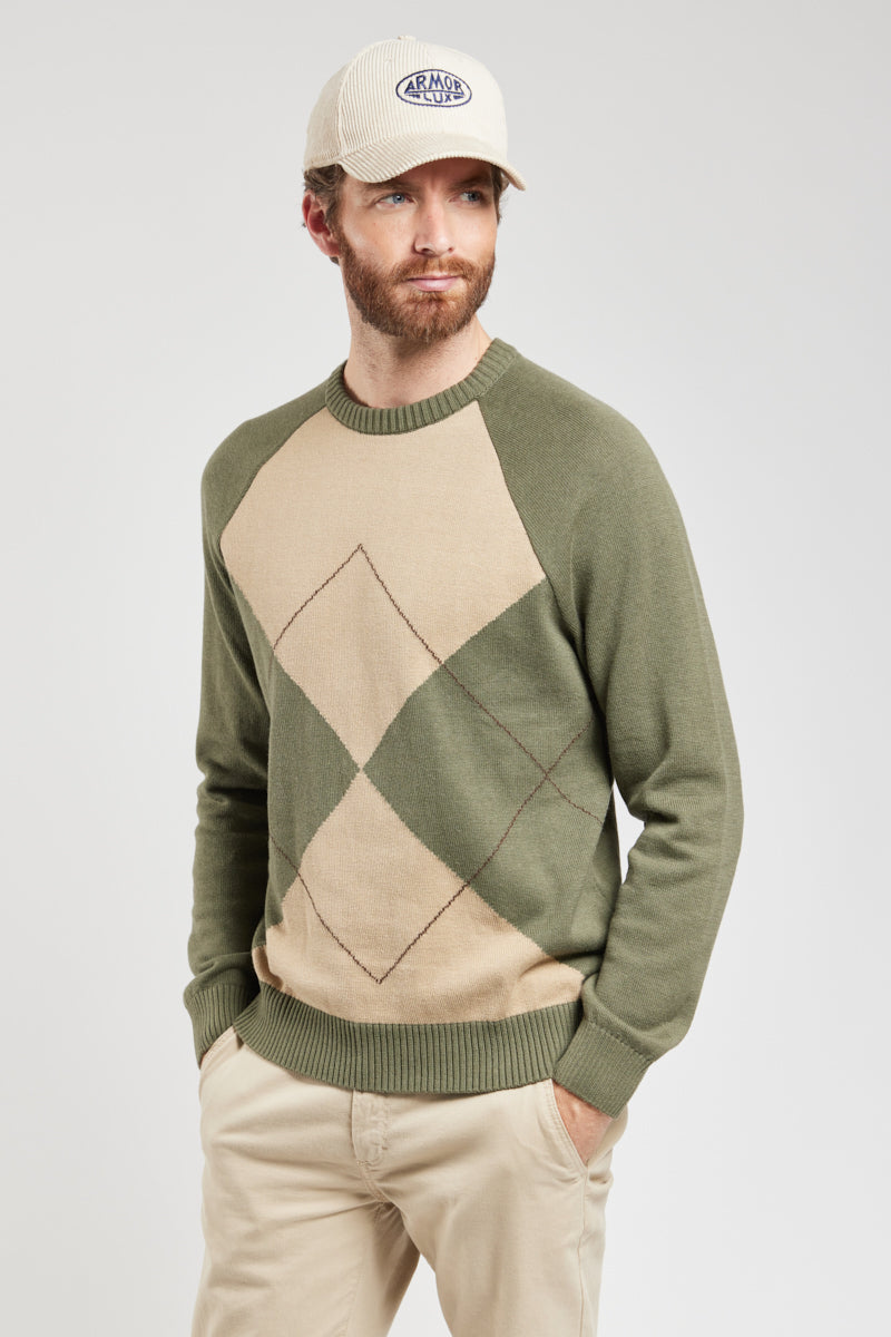Pull Jacquard Coton Et Laine