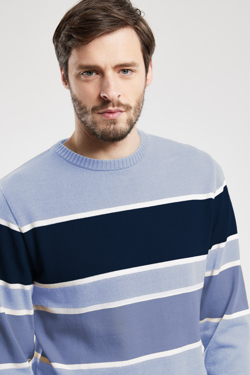 Pull larges rayures - coton