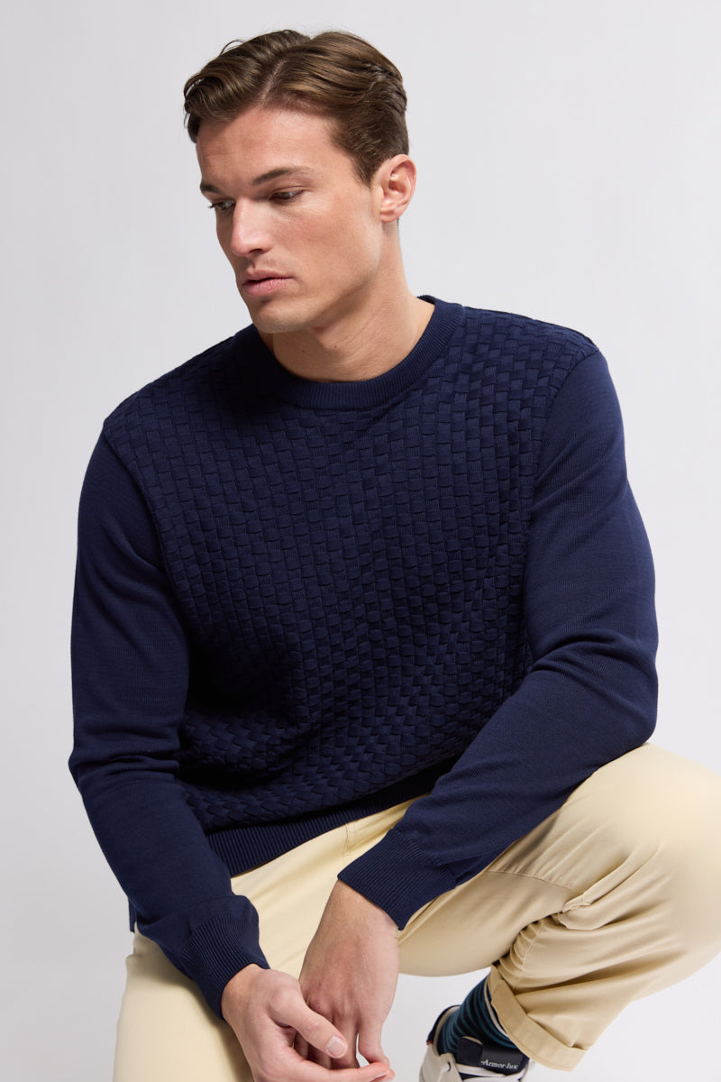 Pull maille fantaisie - coton