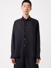 Rafe Linen Shirt In Darkest