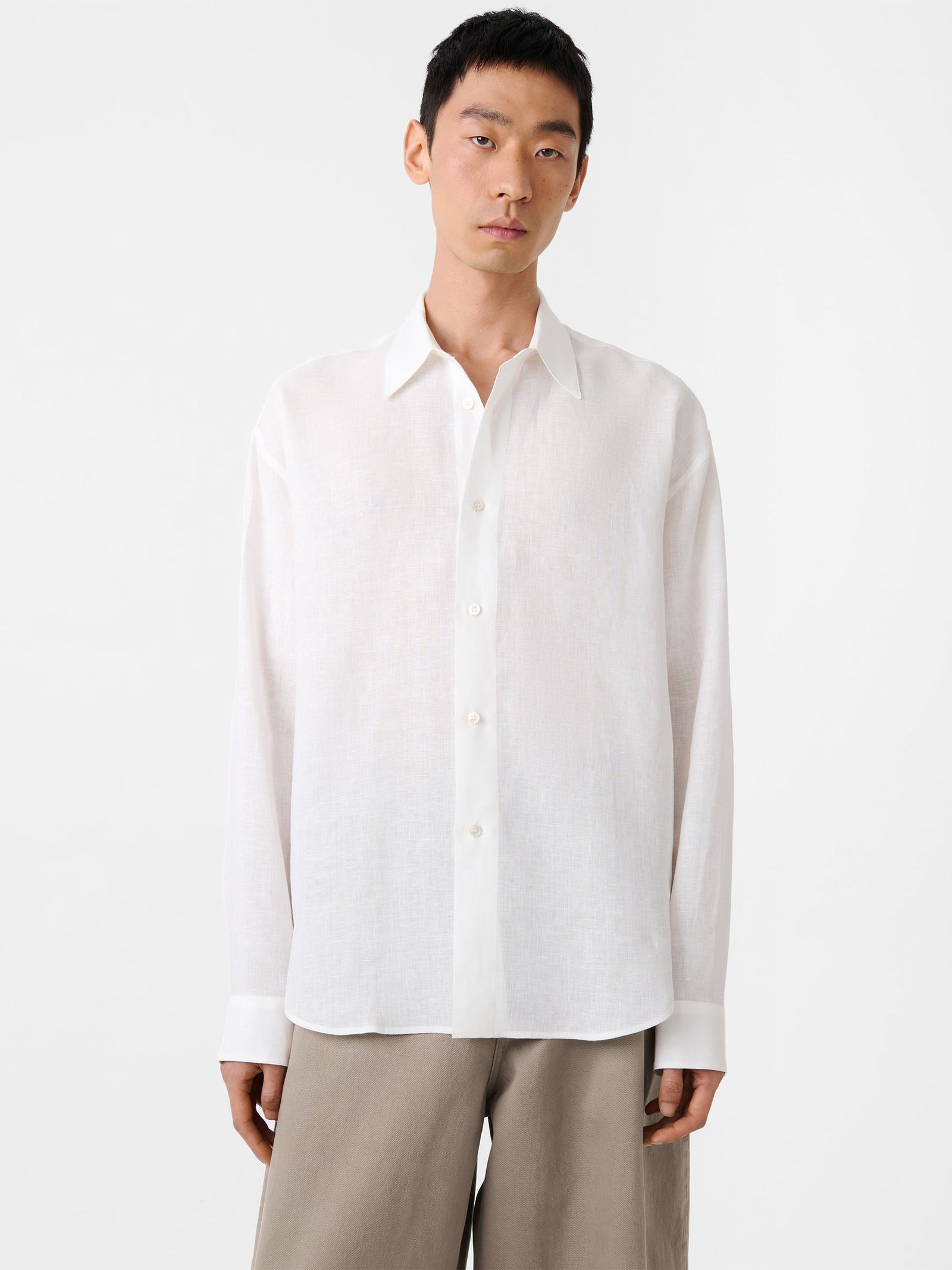 Rafe Linen Shirt In Milk