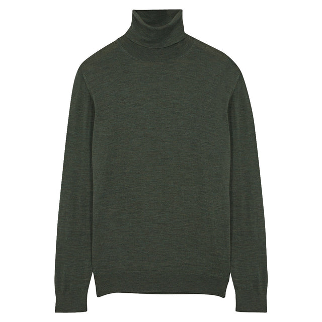 Green Merino Roll Neck