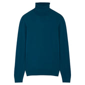 Petrol Blue Merino Roll Neck