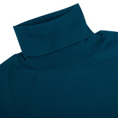 Petrol Blue Merino Roll Neck