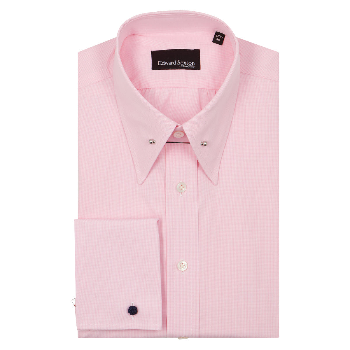 Pink Micro Check Cotton Pin Collar Shirt