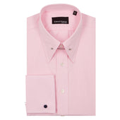 Pink Micro-Check Cotton Pin Collar Shirt