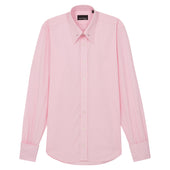 Pink Micro Check Cotton Pin Collar Shirt