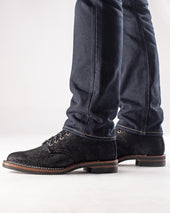 Iron Heart Int'l x Wesco® - 7" Rough-Out Boot - Black. The "Foot Patrol"