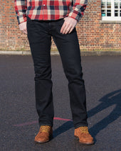 21oz Selvedge Denim Slim Tapered Cut Jeans - Indigo Overdyed Black