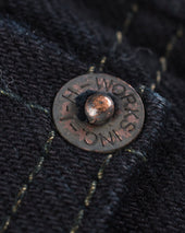 14oz Selvedge Denim Slim Straight Cut Jeans - Indigo Overdyed Black