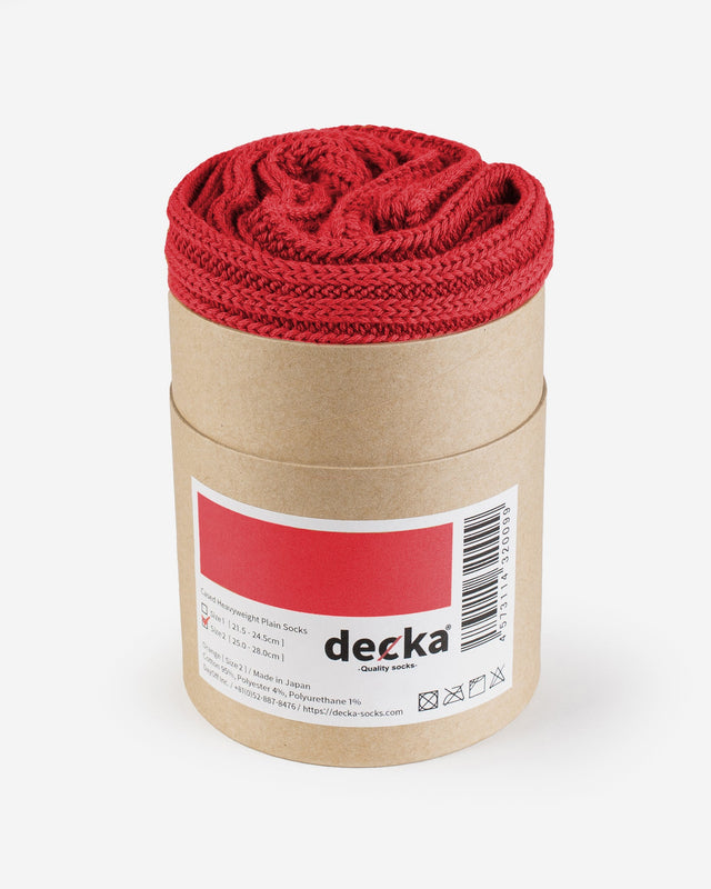 Decka Cased Heavyweight Plain Socks - Red