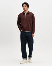 Reeve Washed Loopback Organic Cotton Collared Sweatshirt