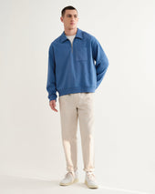 Reeve Loopback Organic Cotton Collared Sweatshirt