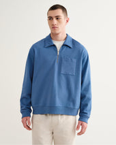 Reeve Loopback Organic Cotton Collared Sweatshirt