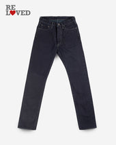14oz Selvedge Denim Relaxed Tapered Cut Jeans - Indigo Overdyed Black (IH-888s-142od) Tag 31, Hemmed to 31.5"