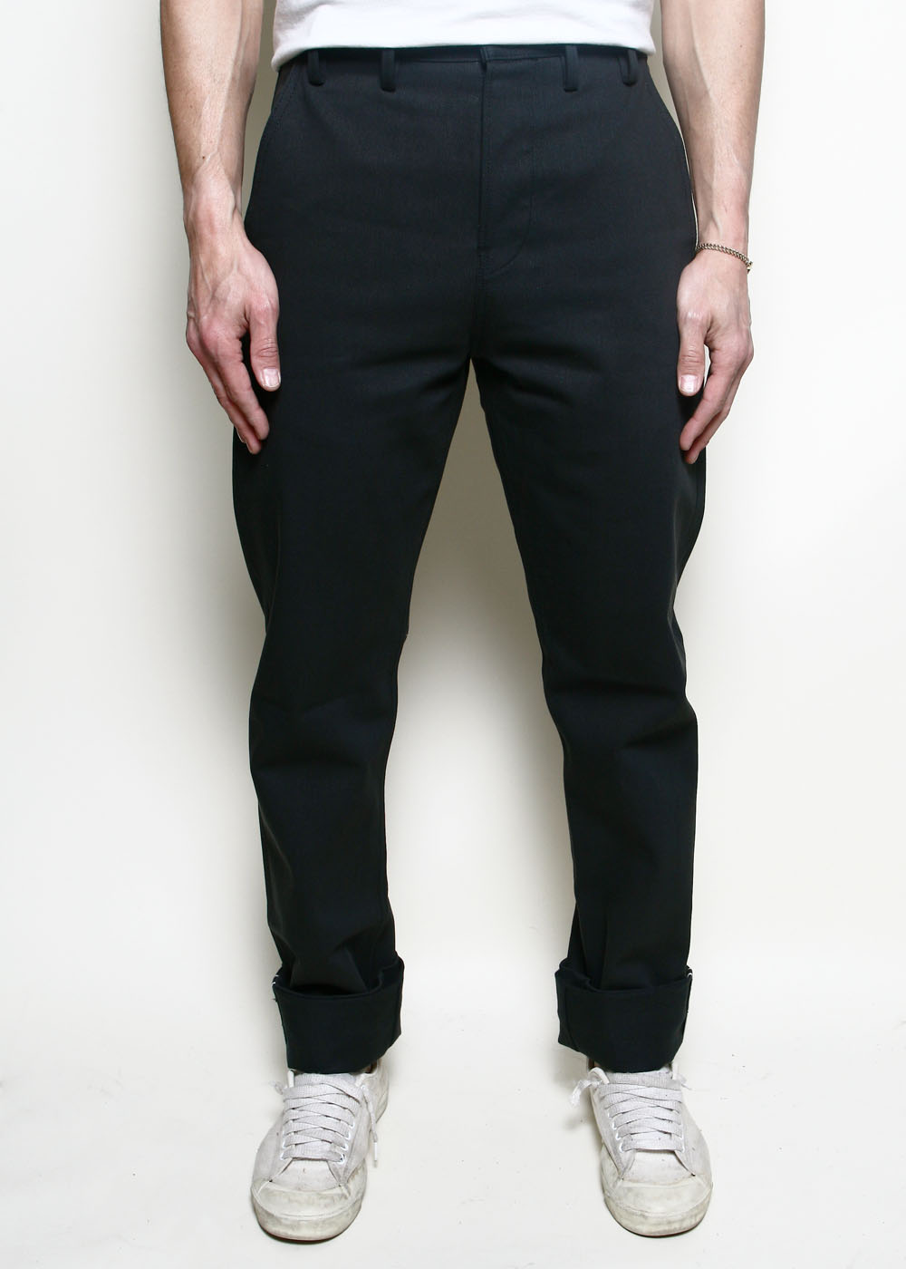 Officer Trousers High Dark Grey Selvedge