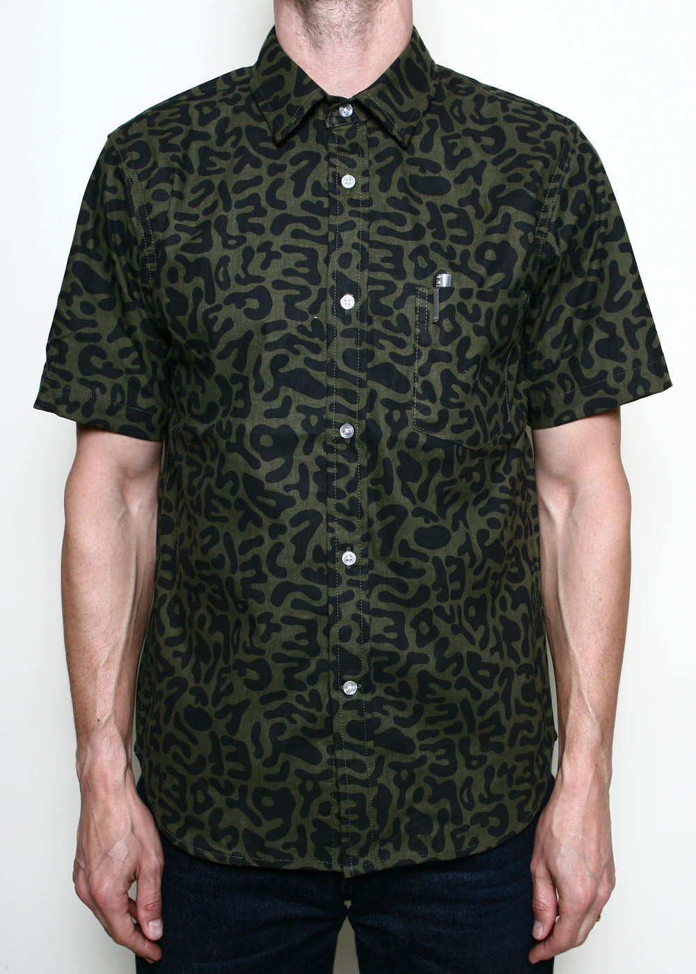 Oxford Shirt // Alphabet Camo Olive