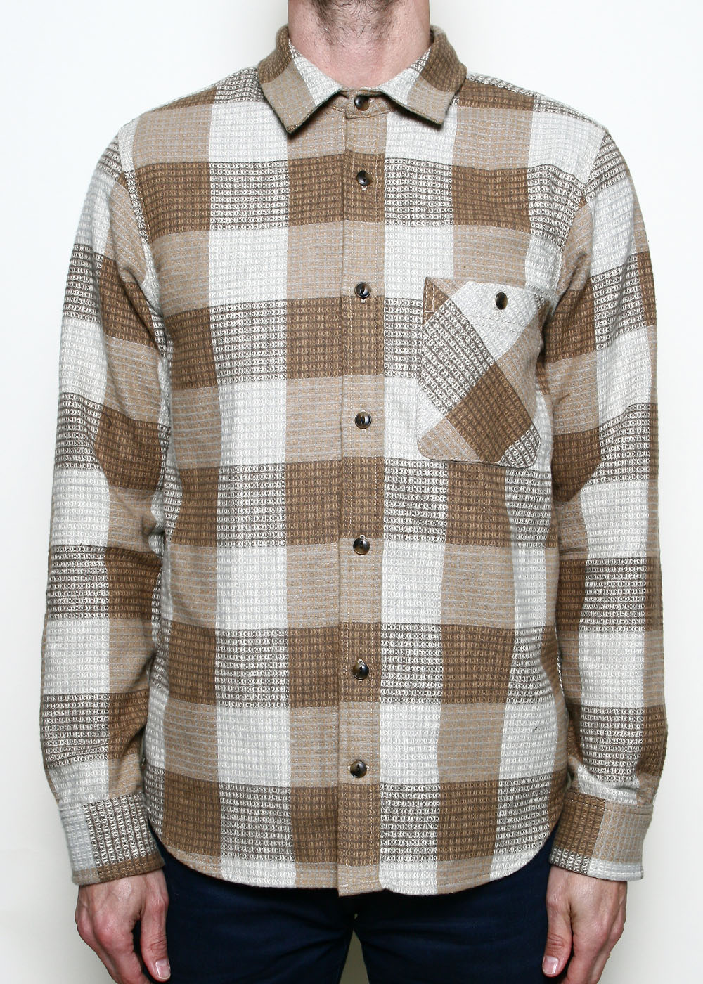 Oxford Shirt // Tan Waffle Plaid