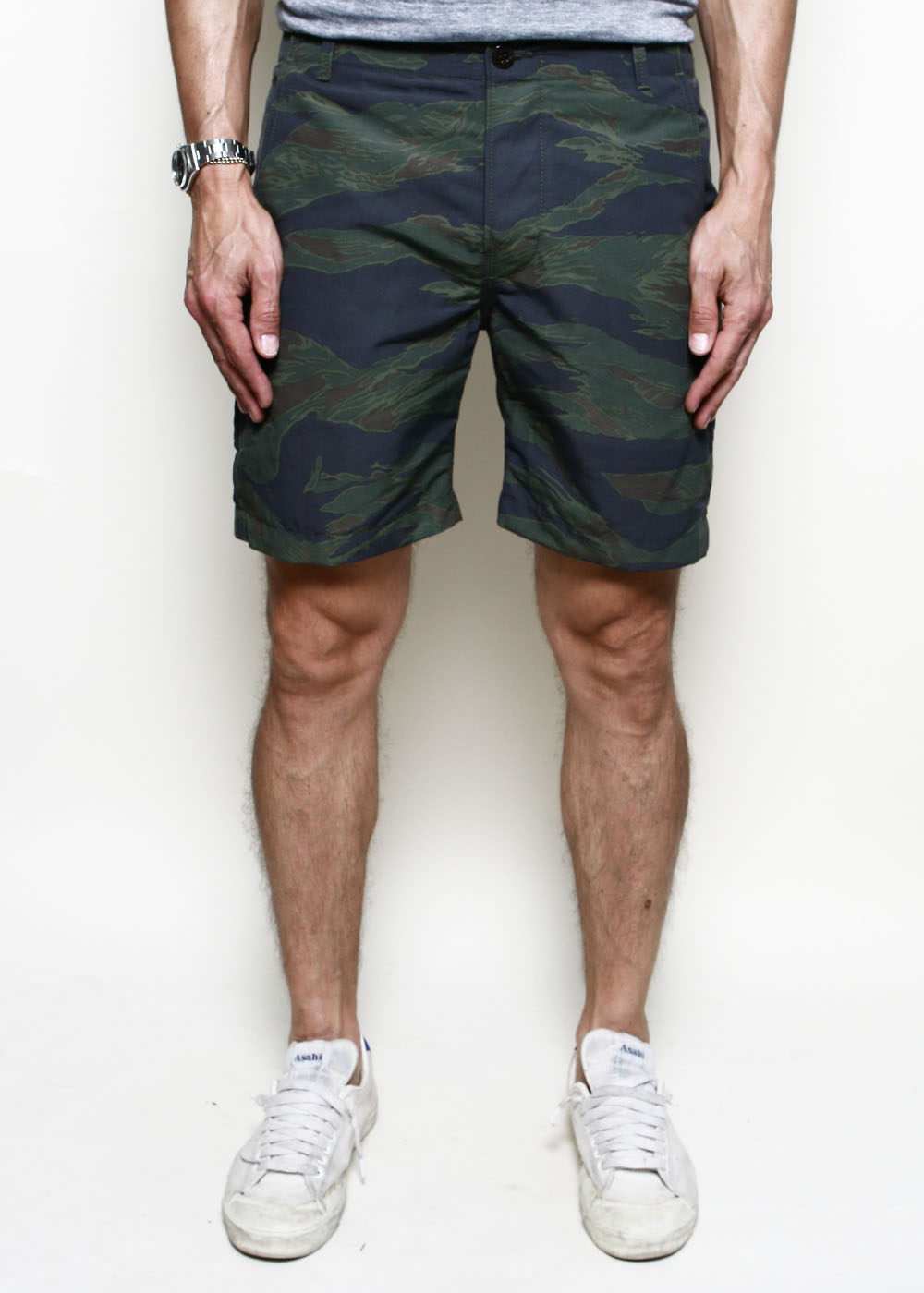 Fatigue Shorts Tiger Camo Green