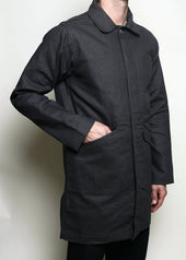 Trench Coat Grey Dry Wax Canvas