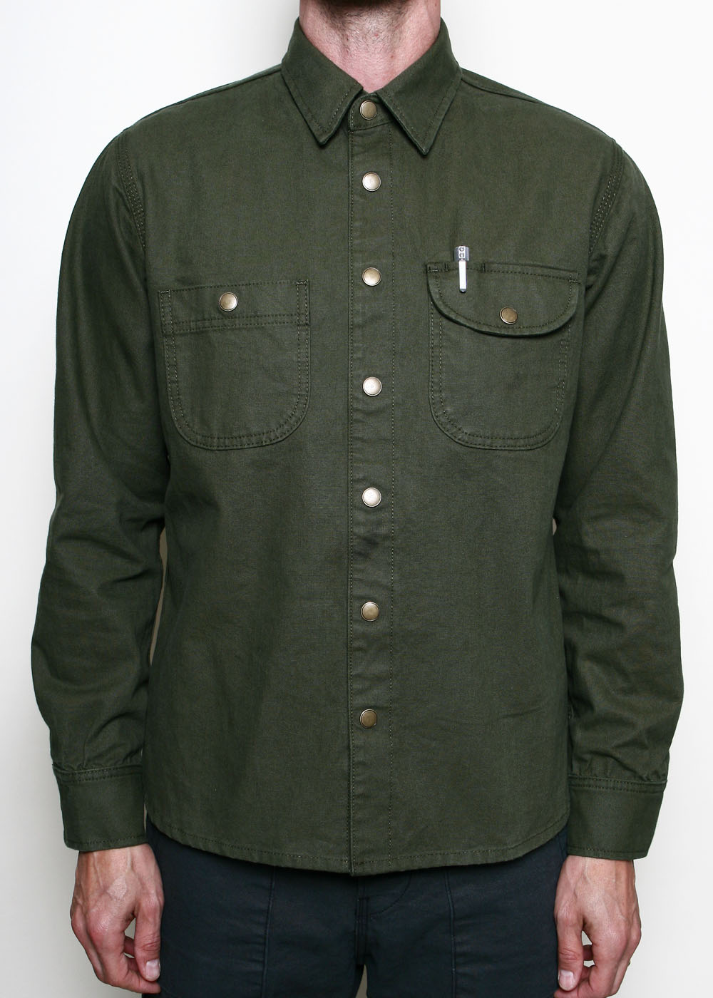 Work Shirt // Dyed Canvas Olive
