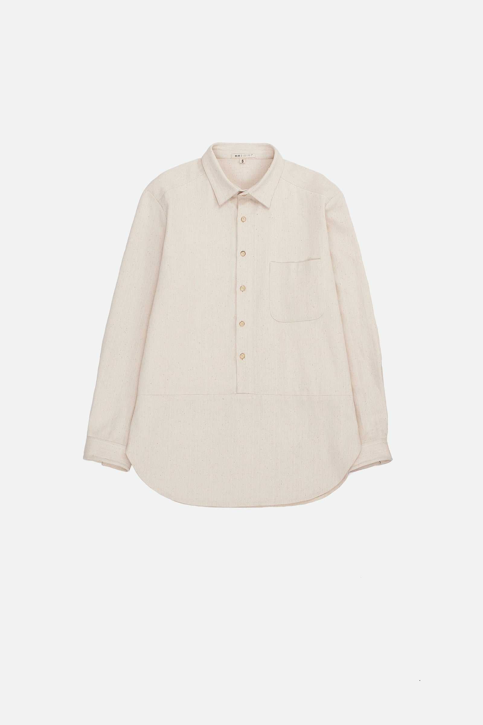 ECRU COTTON DENIM UNISEX SHIRT