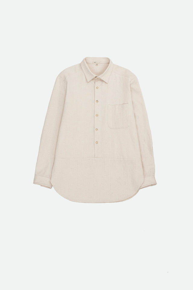 ECRU COTTON DENIM UNISEX SHIRT