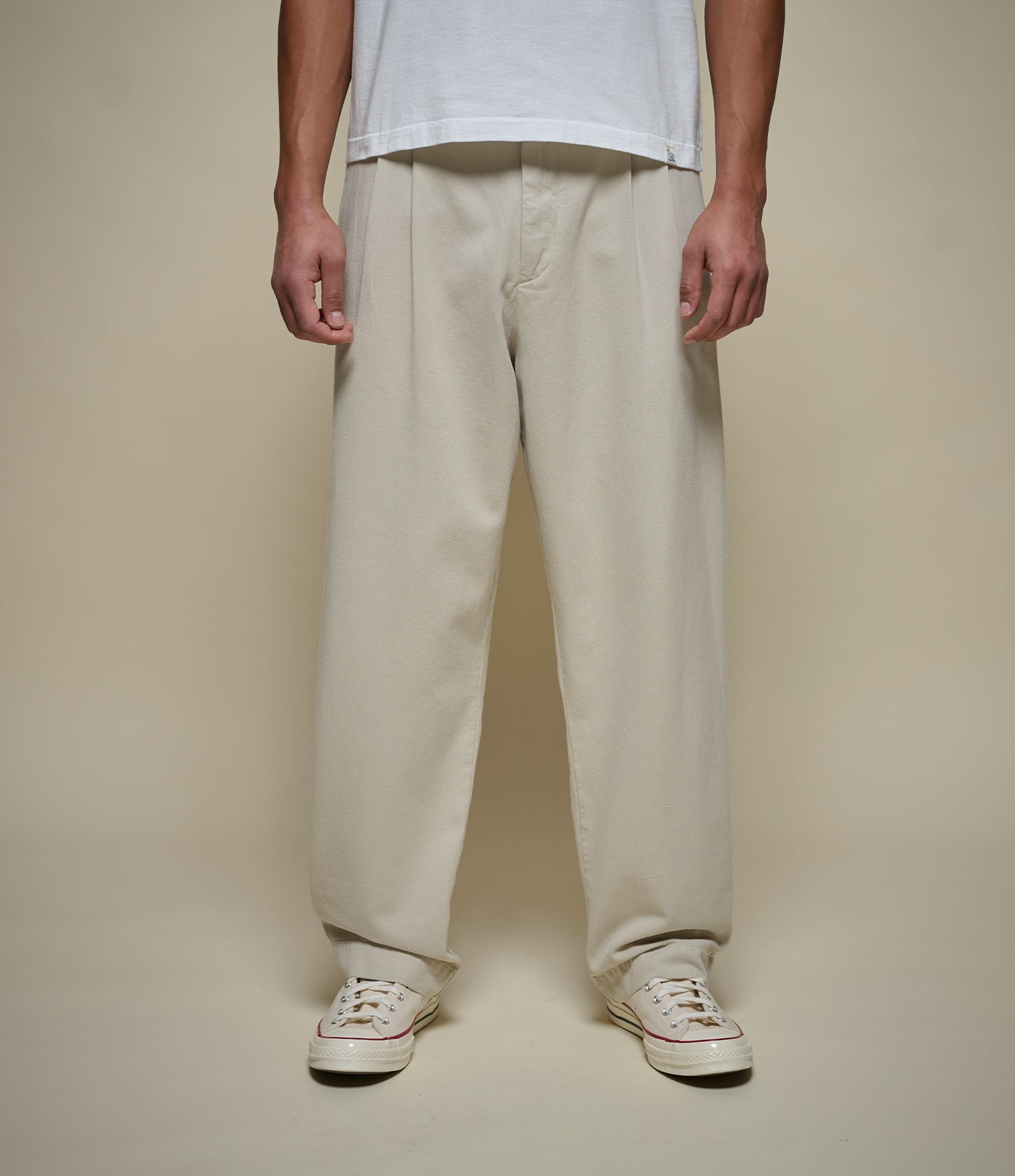 Pleated Twill Pants