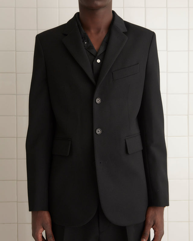 Riding Twill Suit Jacket - Black
