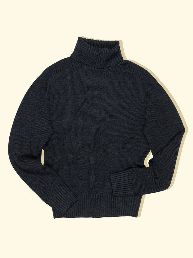 Merino Wool Rollneck - Charcoal — The Anthology