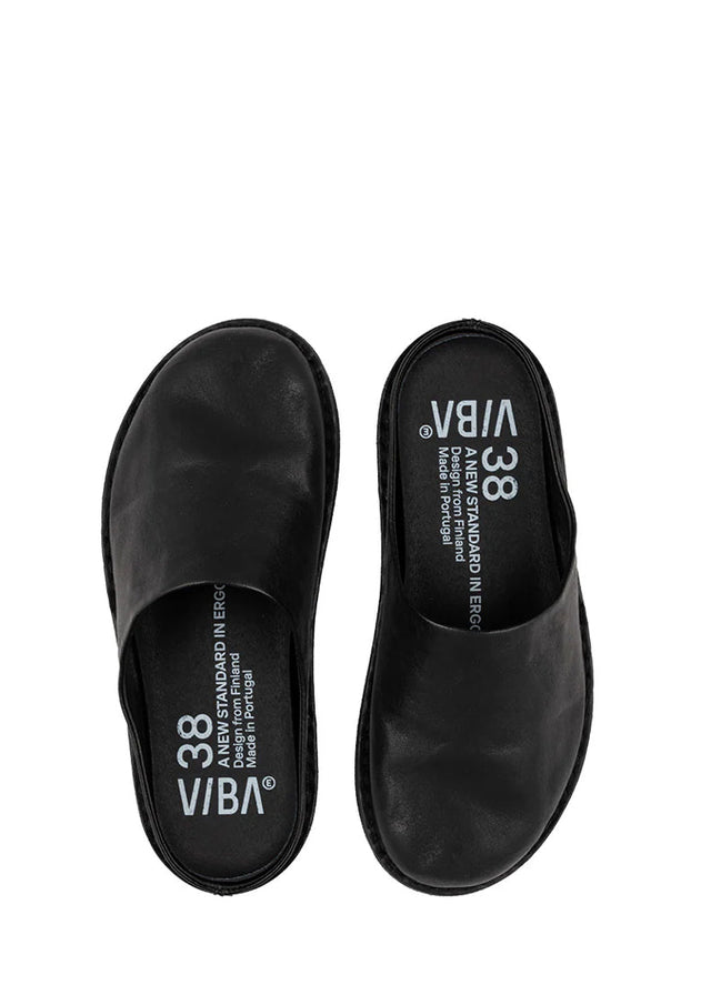 ROMA | Vegetable Tanned Leather Slipper | Preto Black