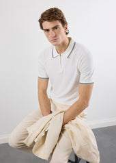 Rossi Knitted Polo White