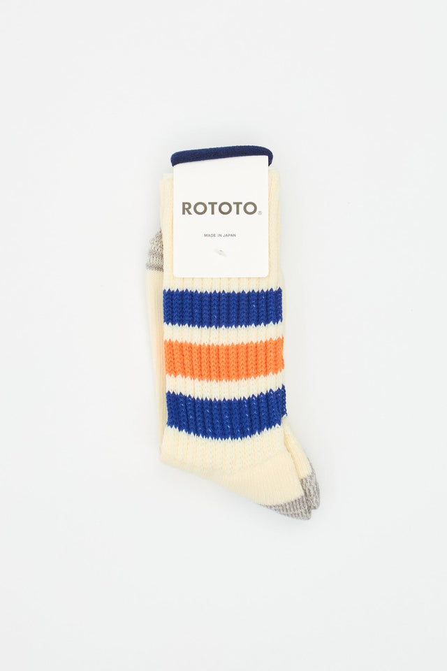 Coarse Ribbed Oldschool Crew Blue/Orange