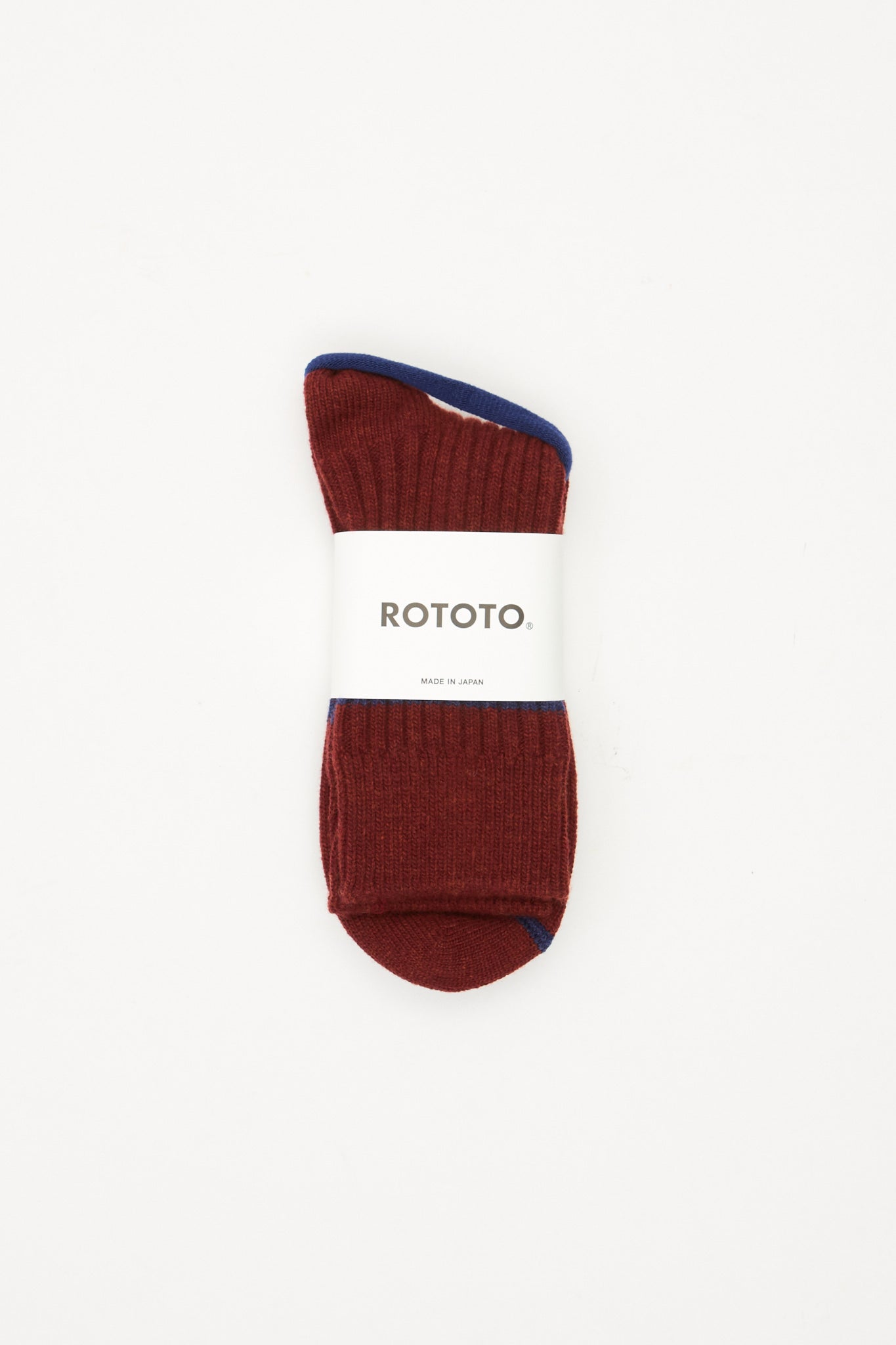 Merino Stripe Sock Maroon Navy