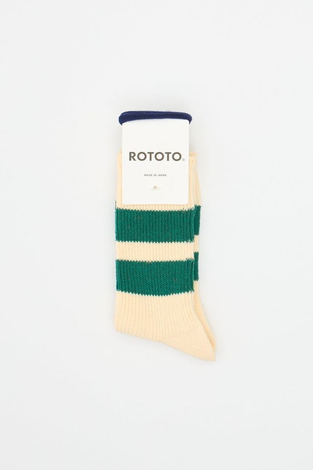 Recycled Cotton Stripe Ecru/Green