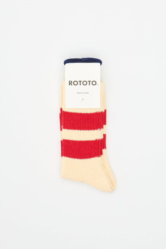 Recycled Cotton Stripe Ecru/Red