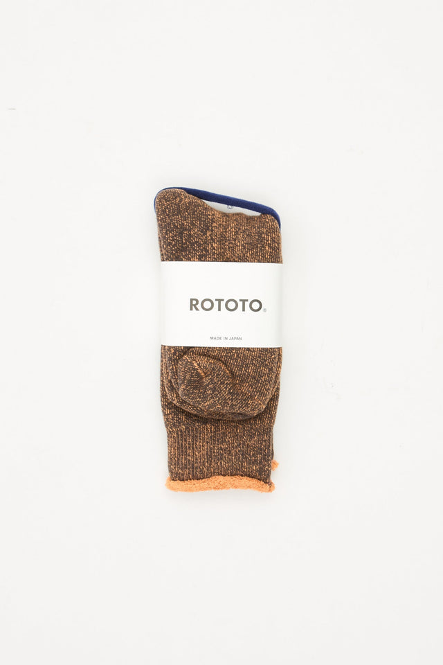 Reversible Pile Socks Black/Orange