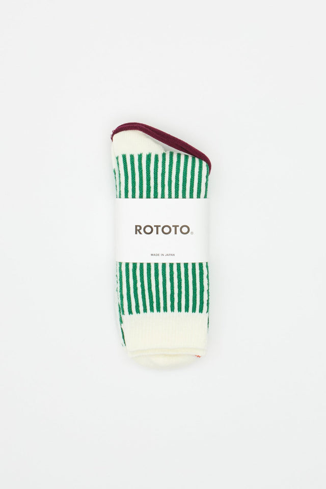 Vertical Stripe Socks Green