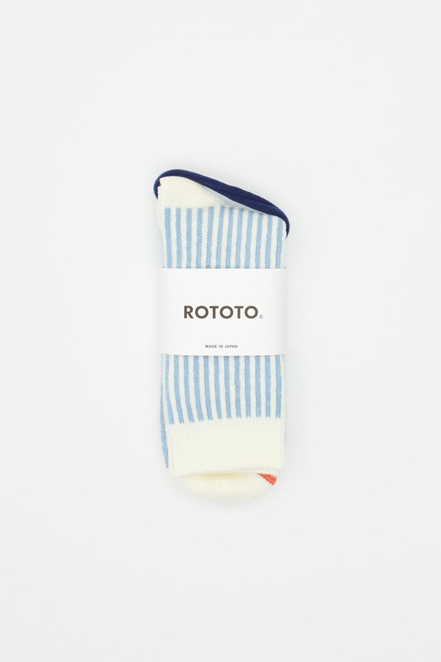 Vertical Stripe Socks Blue