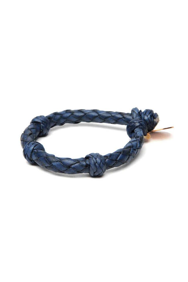 Round Leather Bracelet - Blue 1