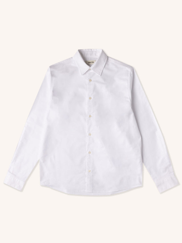 Dirleton Shirt in White Cotton Oxford